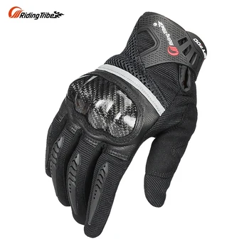 Летние перчатки Riding Tribe, мужские мотоциклетные перчатки с дышащими и жесткими костяшками для защиты рук, перчатки для верховой езды с сенсорным экраном, MC-56