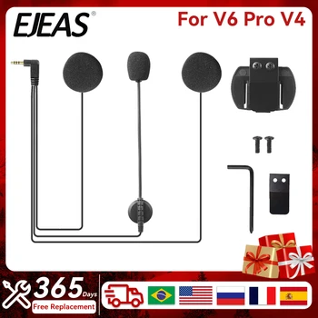 Микрофон внутренней связи для мотоциклетного шлема, динамик, гарнитура 3,5 мм с зажимом для внутренней связи для шлема для EJEAS V6 Pro V4 Plus Vnetphone V6