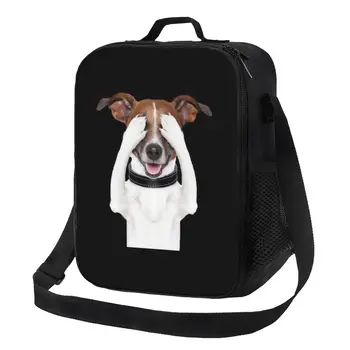 Милая собака породы Джек-Рассел-терьер, мем, изолированная сумка для ланча для женщин, термосумка для домашних животных, сумка для ланча на пляже, в кемпинге, для путешествий