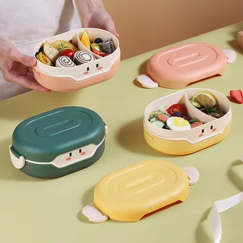 Милый ланч-бокс Bento Kawaii для детей школьников в японском стиле Детский сад Детская коробка для бутербродов с хлебом Пластиковая