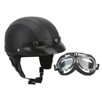 Мотоциклетный шлем, декоративный шлем для мотокросса с ультрафиолетовыми противотуманными очками для велосипеда, для круизера, для скутера