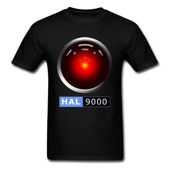 Мужские футболки HAL 9000, Футболка Geek Movie, Футболки С 3D Принтом, Креативный Дизайн, Мужская Одежда, Хлопчатобумажная Ткань, Черный, Оптовая Продажа
