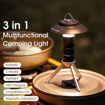 Наружный фонарь для кемпинга, бытовой светодиодный светильник, фонарь для кемпинга, портативный аварийный фонарик с магнитным всасыванием