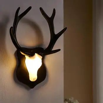 Настенный светильник с визуальным эффектом, многоцелевой подвесной светильник с рогами оленя из АБС-пластика, настенный светильник для украшения гостиной