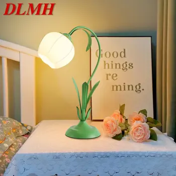 Настольная лампа DLMH Nordic LED, креативное зеленое настольное освещение из винтажного стекла, Современный декор для дома, гостиной, прикроватной тумбочки в спальне