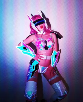 Наука и технология будущего иллюзионного цвета alien bar girl gogo performance suit ds armor suit