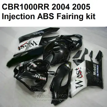 Низкая цена Комплект обтекателей для Honda cbr 1000rr 2004 2005 (Черный и западный) обтекатели cbr 1000 rr 04 05 C130