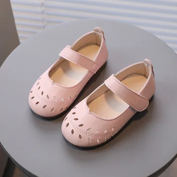 Новая маленькая Кожаная обувь Детская Дышащая повседневная обувь Модное свадебное платье для девочек Туфли принцессы H794
