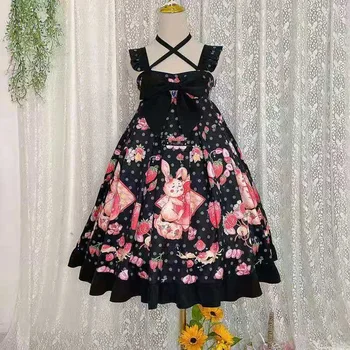 Новое Женское платье Kawaii Lolita Harajuku Emo Dark Academia Эстетичные Длинные Платья Готическая Летняя Одежда Корейская мода