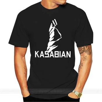 Новый логотип KASABIAN, Английская рок-группа, Мужская черная футболка, Размер S-3XL, короткий рукав, мужские футболки из 100% хлопка, футболка