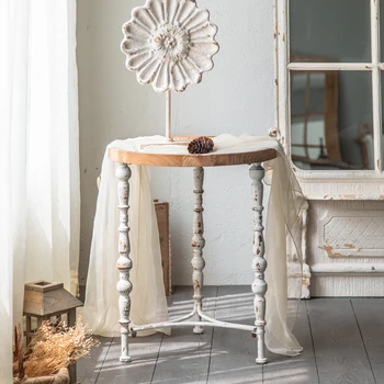 Новый современный простой круглый журнальный столик в скандинавском стиле из массива дерева, декоративный столик, журнальный столик с белой ножкой