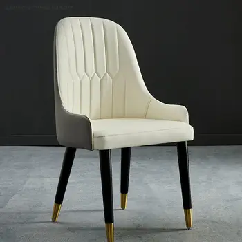 Обеденные стулья для гостиной в скандинавском стиле, мягкие обеденные стулья в минималистском деревянном стиле, кожаная миниатюрная мебель для ресторана Cadeira Jantar