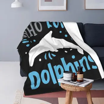 Одеяло для любителей дельфинов, Коралловый флис, плюшевый принт, рыбы, животные, морская дикая природа, млекопитающие, Одеяла для постельных принадлежностей, покрывала для постельных принадлежностей на открытом воздухе
