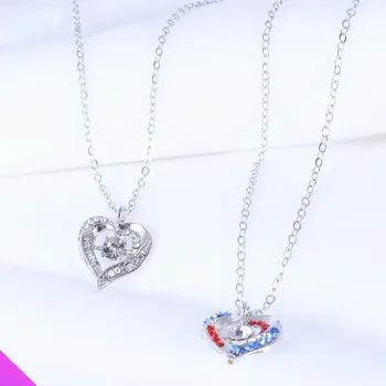 Оптовая продажа 5 Красочных хрустальных ожерелий в форме сердца для девочек и дам Sweet Fashion Jewelry Лето 2021 г.