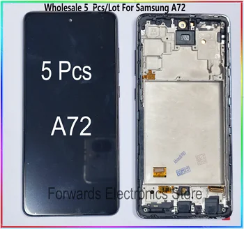 Оптовая продажа, 5 шт./лот для Samsung A72 ЖК-дисплей A725 с сенсорным экраном и рамкой в сборе