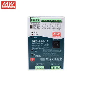 Оригинальный Интеллектуальный источник питания безопасности MEAN WELL DRS-240-12 мощностью 240 Вт 12V 0-20A типа DIN-рейки All-in-One