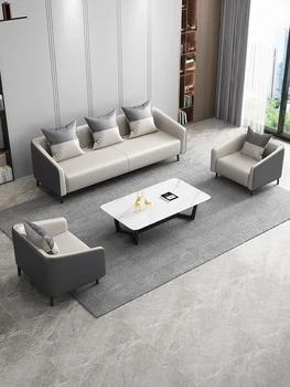 Офисный диван Простой современный комбинированный сервиз для чайного столика приемная зона для приема гостей трехместный офисный диван