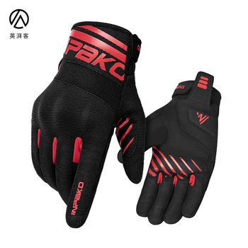 Перчатки мотоциклиста INBIKE Man, мужские мотоциклетные перчатки с полным пальцем, противоударные перчатки для езды на горном велосипеде с сенсорным экраном MTB, мужские перчатки для езды на горном велосипеде