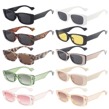 Пляжная одежда UV400 Ретро Ins Популярные Прямоугольные солнцезащитные очки Солнцезащитные очки Женские Солнцезащитные очки