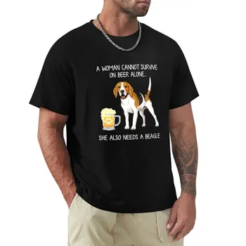Подарочная футболка с веселой собакой Beagle Mom and Beer, одежда kawaii, футболка blondie, футболки для мужчин
