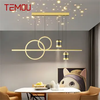 Подвесной светильник TEMOU Nordic, креативные светодиодные винтажные светильники, декоративные для дома, гостиной, столовой, Золотые люстры