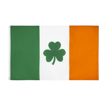 Полиэфирные ткани 90x150 см Национальный Флаг Ирландии 3*5 футов Баннер с Трилистником Святого Патрика