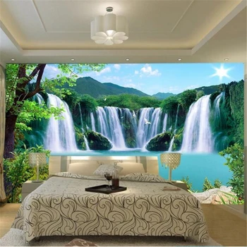 Пользовательские 3D обои beibehang водопад пейзаж декорации фоновая стена обои для гостиной фреска из папье-маше 3D обои