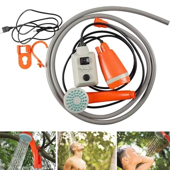 Портативный походный душевой набор, водонепроницаемый Встроенный перезаряжаемый USB-насос для душа емкостью 2000 мАч для походного лагеря 40GF