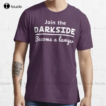 Присоединяйся к темной стороне, стань юристом, трендовая футболка, мужские футболки, футболки с графическим рисунком, дышащая хлопковая футболка с цифровой печатью.