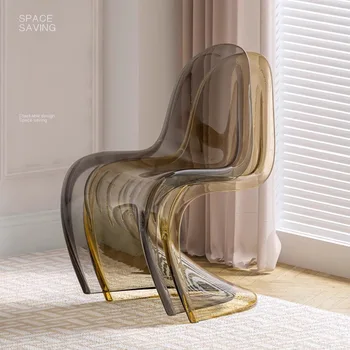 Прозрачные обеденные стулья Nordic, Роскошное кухонное уникальное дизайнерское Складываемое кресло для макияжа, Мебель для спальни Sillas Comedor, мебель для патио