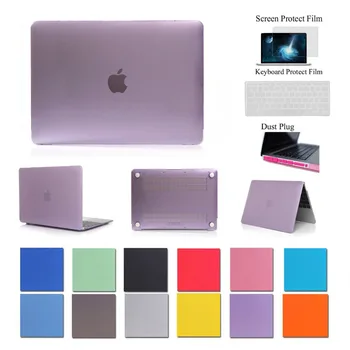 Прорезиненный чехол для ноутбука Apple macbook Air Pro Retina 4в1 11 12 13 15+ Защитная пленка для экрана + Чехол для клавиатуры + Пылезащитная заглушка