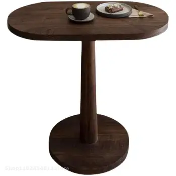 Простой обеденный стол в скандинавском стиле, Овальный стол, Магазин молочного чая, Обеденный стол и стул для переговоров, Чайный ресторан из массива дерева