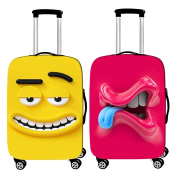 Пылезащитный чехол для дорожного чемодана с забавным выражением, защитный чехол для багажа для 18-32-дюймовой тележки, пылезащитный чехол для аксессуаров для путешествий