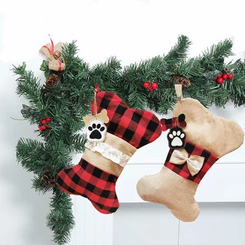 Рождественские носки с костями / рыбой, Подвеска на дереве, Рождественские чулки, Подвесные украшения, Рождественские носки, мешок для вечеринок, Рождественские украшения