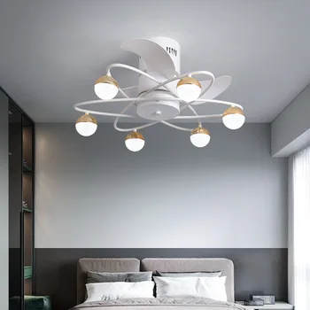 Роскошная вентиляторная лампа Nordic потолочный вентилятор Для гостиной, столовой, потолочный вентилятор для спальни, потолочный вентилятор с дистанционным управлением от света