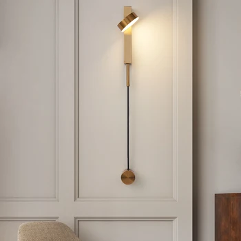 Светодиодный настенный светильник для гостиной с золотой регулировкой вращения, настенный светильник, современная лестница, проход, прикроватная тумбочка для спальни, декор для помещений, настенное бра