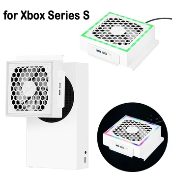 Светодиодный охлаждающий вентилятор 3 передачи с регулируемой частотой вращения 5 В 2.4A Подсветка охлаждающего вентилятора 7 режимов освещения Украшения Игровые аксессуары для Xbox серии S