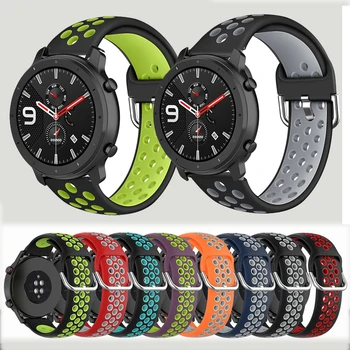 Силиконовый ремешок для часов Huami Amazfit GTR 47 мм 42 мм GTS BIP/Amazfit Stratos 2 3 Smart Wristband Сменный браслет