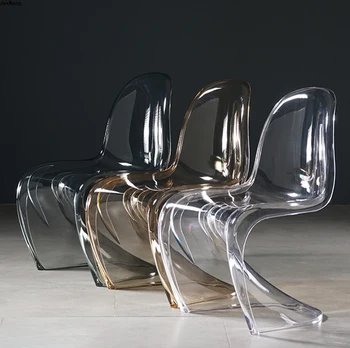 Скандинавский обеденный стул Креативный обеденный стул из акрилового пластика Призрачный Стул Хрустальный стул Мебель для столовой Прозрачное кресло