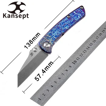 Складные Ножи Kansept Little Main Street K2015A5 CPM-S35VN с Лезвием из Анодированного Титана Lightning Strike для переноски EDC