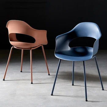 Современные обеденные стулья для кафе, простые пластиковые стулья для переговоров со спинкой, скандинавские стулья, рабочее кресло для студентов.