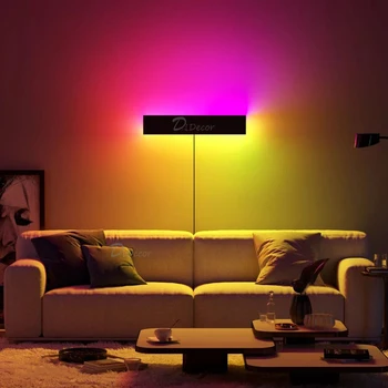 Современный RGB светодиодный настенный светильник для прикроватной тумбочки в спальне, Красочное украшение дома, Настенный светильник, Гостиная, Офисные светильники
