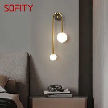 Современный Латунный настенный светильник SOURA LED Creative Gold Copper Sconce Light Для декора дома, гостиной, прикроватной тумбочки в спальне