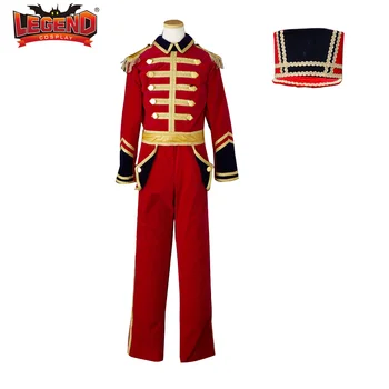 Средневековый костюм военного офицера, костюм Королевской гвардии, костюм игрушечного солдатика, мужская гусарская куртка, Брюки, костюм барабанщика со шляпой
