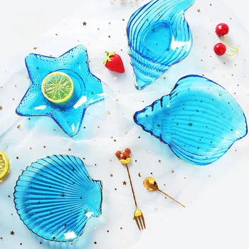 Стеклянная посуда серии Ocean с позолоченной окантовкой Подходит для чаш и тарелок