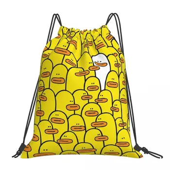 Сумки на шнурке с принтом Yellow Duck One White Для мужчин и женщин, рюкзак для хранения, дорожная сумка для подростков, многофункциональный карман