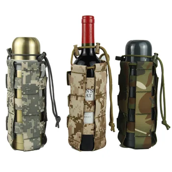 Тактическая сумка для бутылки с водой Molle, военная сумка для путешествий на открытом воздухе, походная сумка для бутылки с водой, сумка для переноски чайника на охоте, рыбалке