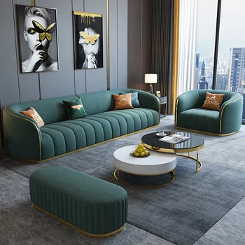 Тканевый диван с четырехместной комбинированной мебельной технологией из латекса, роскошная современная мебель для гостиной