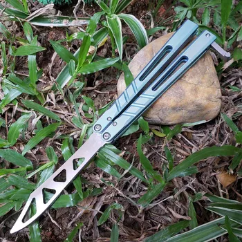 Тренировочный нож THEONE Butterfly с Титановой рукояткой BRS AB Channel D2 Blade Bushing System Jilt Knife Охотничий EDC-нож