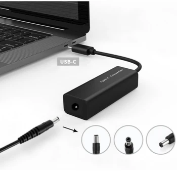 Универсальный преобразователь USB Type C мощностью 65 Вт Штекер постоянного тока Разъем адаптера питания USB C Кабель для зарядки ноутбука Шнур для телефона ноутбука